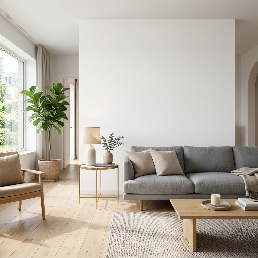 Luxury blank living room wall visualizer